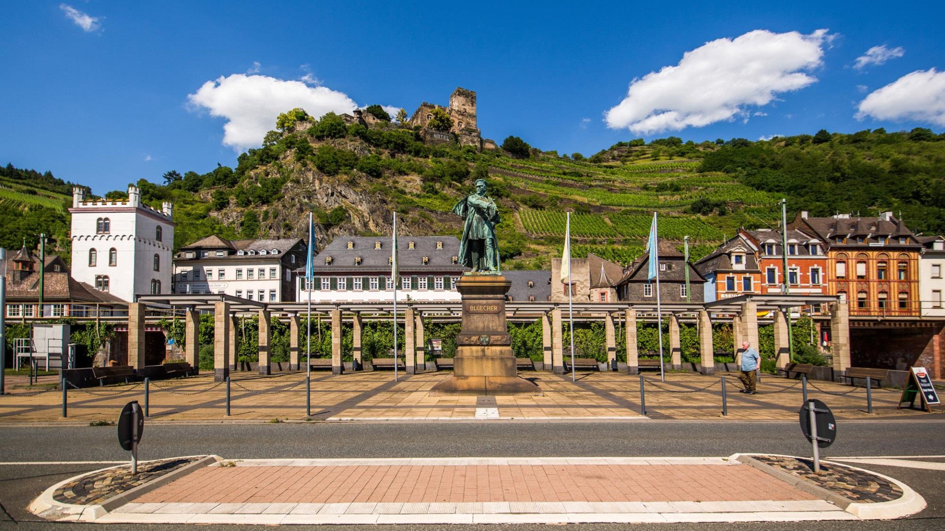 Kaub mit Blücherdenkmal | © Henry Tornow/Romantischer Rhein Tourismus GmbH
