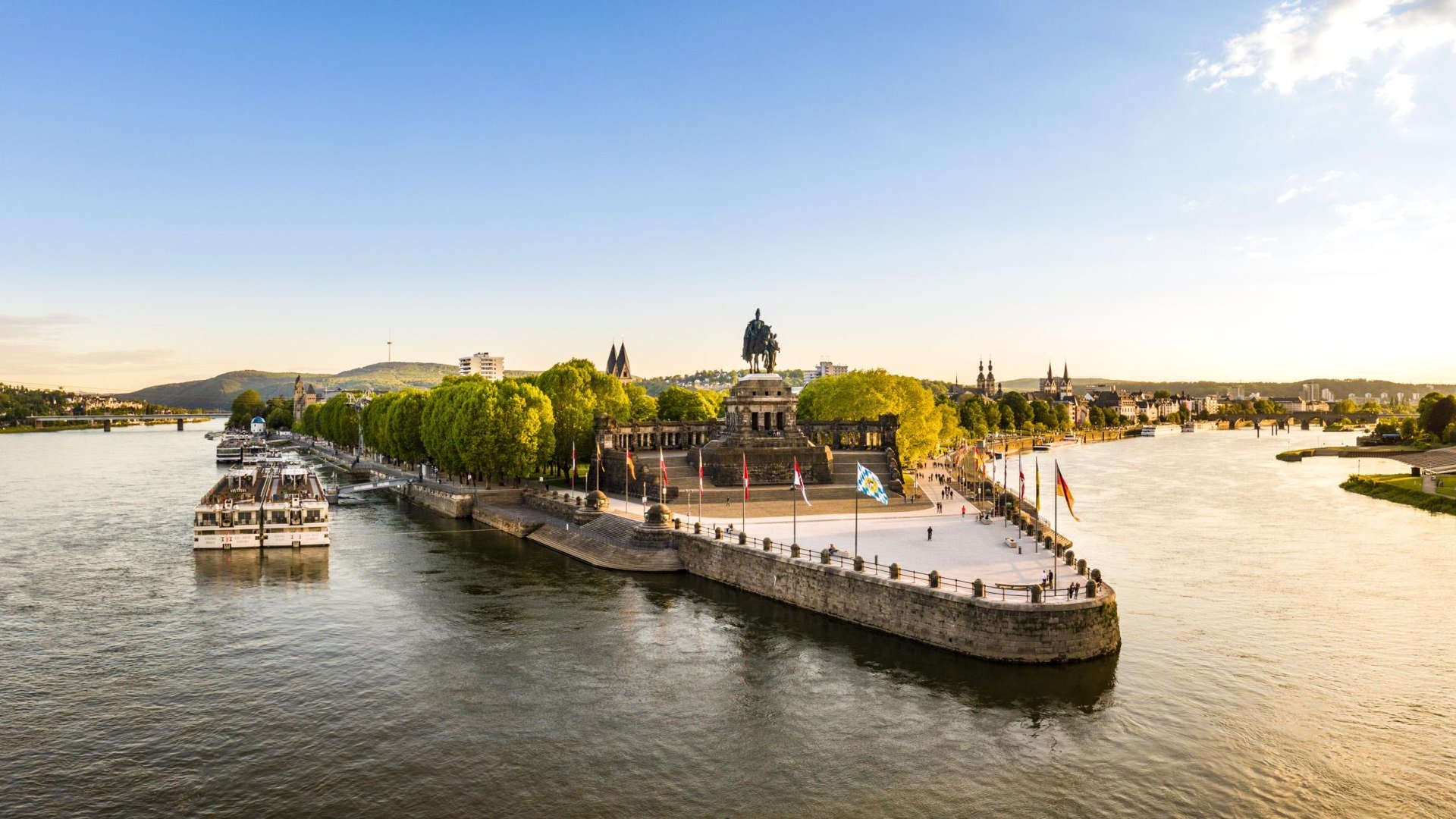 Deutsches Eck Sonnenutergang | © Koblenz-Touristik GmbH / Dominik Ketz