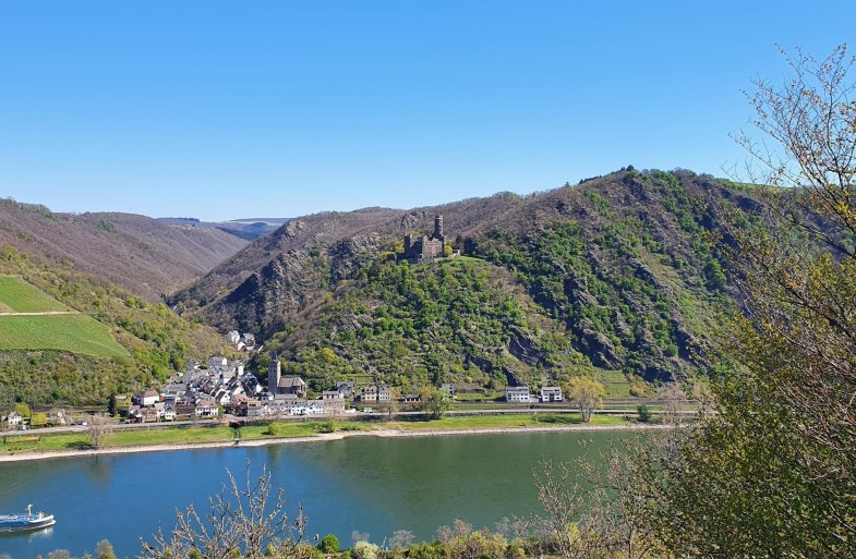 Blick aufs Rheintal und die Burg Maus | © T. Biersch