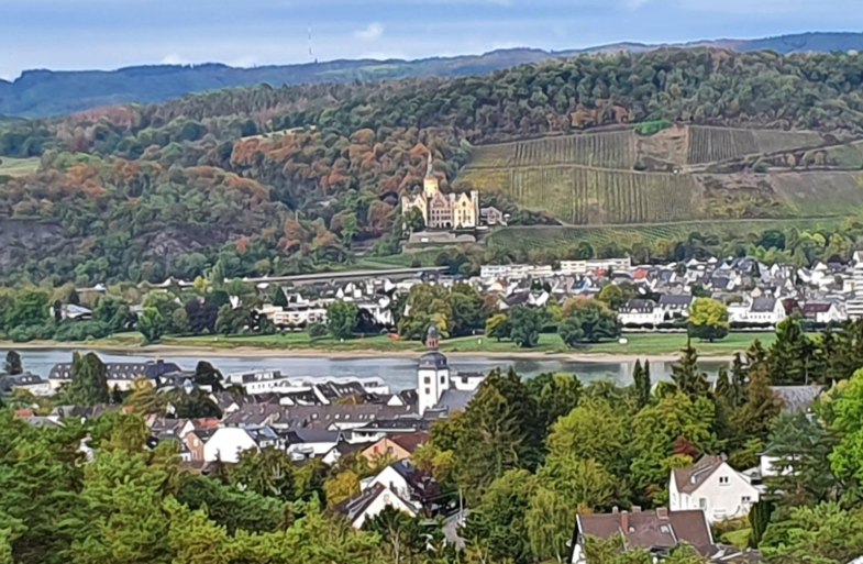 Aussicht auf Schloss Arenfels und das Rheintal | © Simone Pörner-Klee