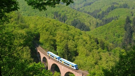 Hunsrückbahn auf Hubertusviadukt | © Thomas Biersch, Tourist-Info Hunsrück-Mittelrhein - Zentrum am Park