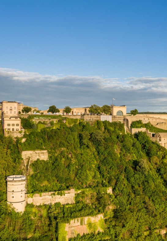 Festung Ehrenbreitstein mit Drohne | © Koblenz-Touristik GmbH / Dominik Ketz