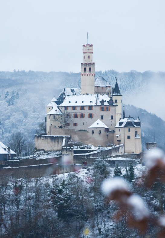 Die Marksburg im Winter | © Henry Tornow