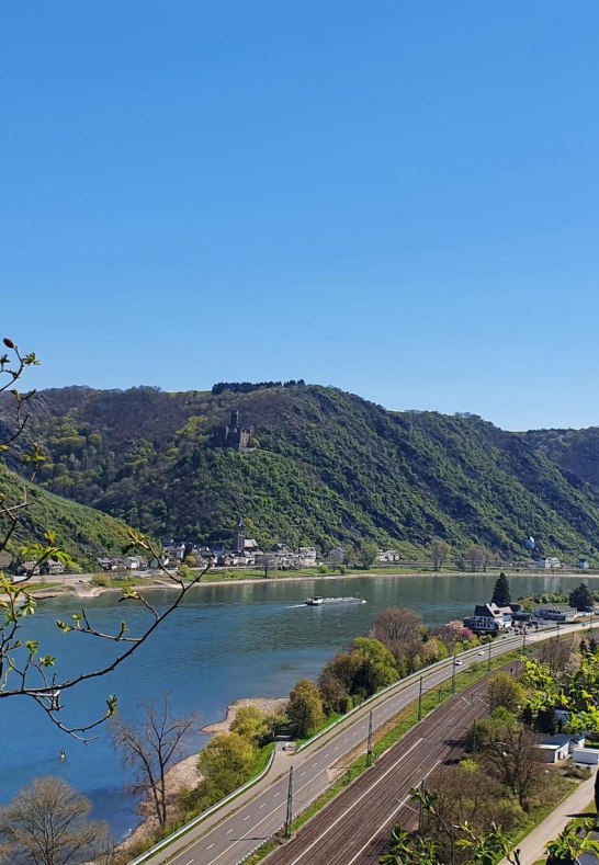 Rheinblick mit Burg Maus | © T. Biersch