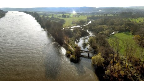 Rhein mit Ahrmündung | © Maike Gausmann-Vollrath, Ahrtal-Tourismus Bad Neuenahr-Ahrweiler e.V.