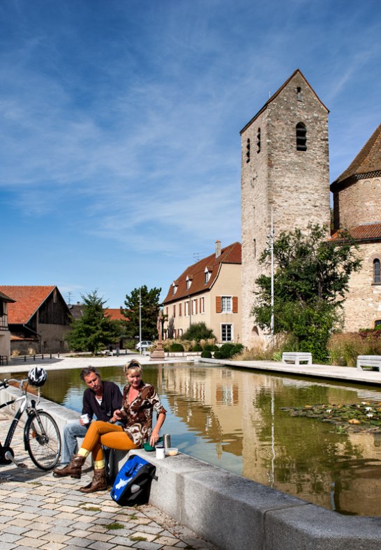 Rhine Cycle Route in Ottmarsheim, France | © European Cyclists’ Federation, Demarrage LTMA