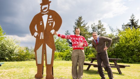 Willi und Ernst auf dem Traumschleifchen Spitzer Stein beim Quetschehannes | © Kai Myller, Tourist-Info Hunsrück-Mittelrhein - Zentrum am Park