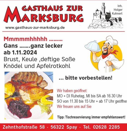 Gänseessen | © Gasthaus zur Marksburg